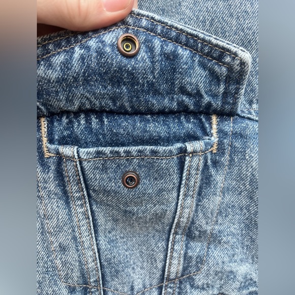 NWT Levi’s stone wash trucker denim bomber jacket w/red quilted lining • size XS - Picture 15 of 16